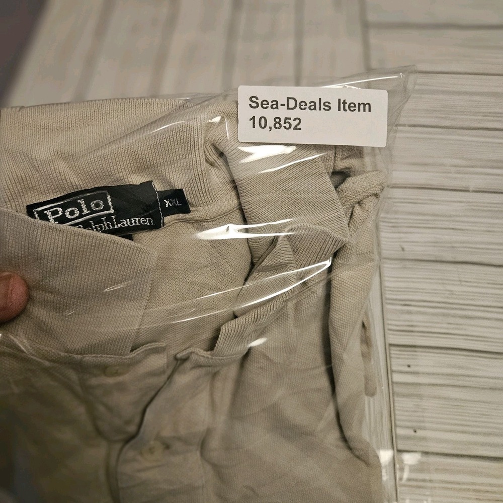 Polo Ralph Lauren Shirt Mens XXL‎ Beige Short Sleeve - Picture 7 of 8